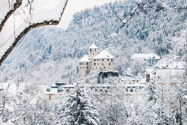 Feldkirch im Winter mit Blick auf die Schattenburg